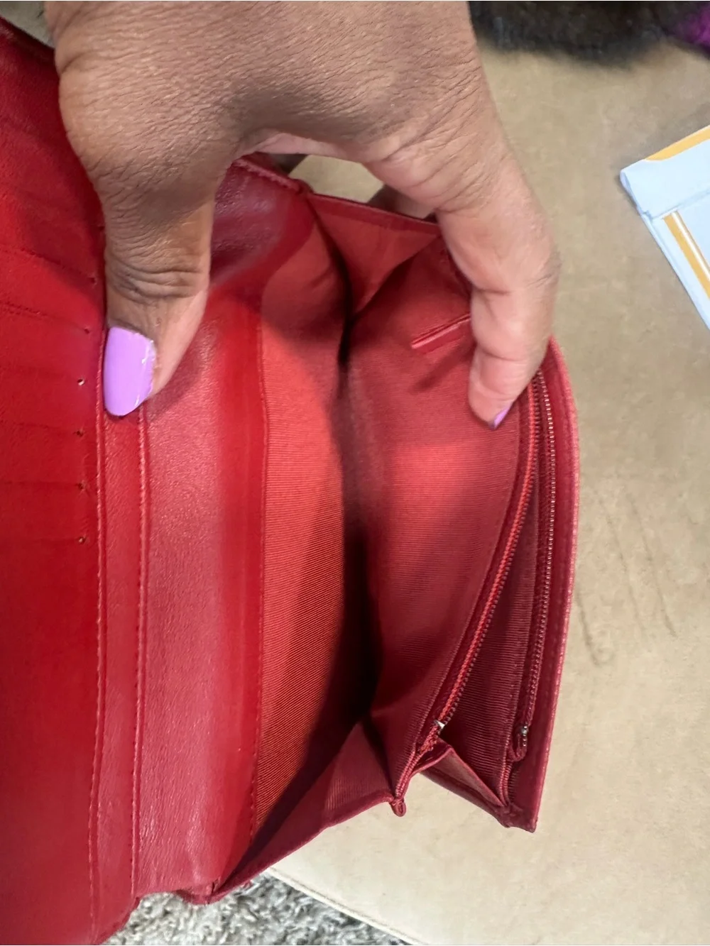 Chanel Quilted Red Leather Wallet